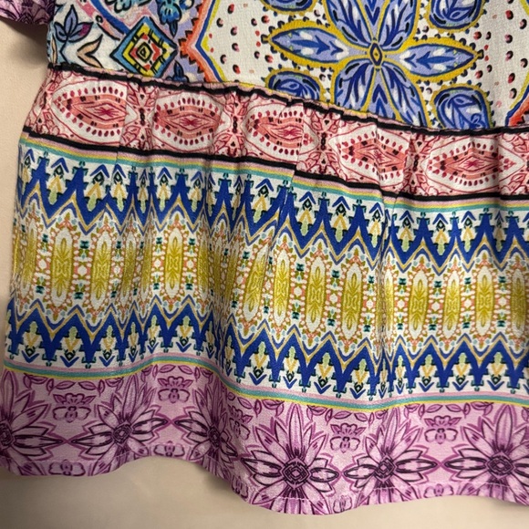 Kachel Lynn Bell-Sleeve Silk Blouse, Size 8, Color Floral Multi - Picture 8 of 12